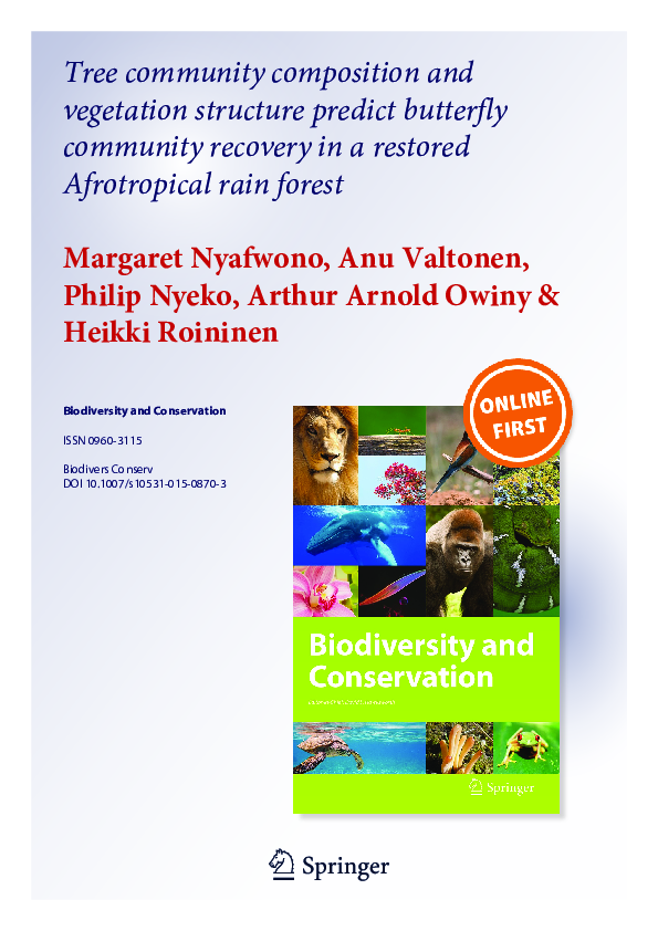 (PDF) Tree community composition and vegetation structure predict ...
