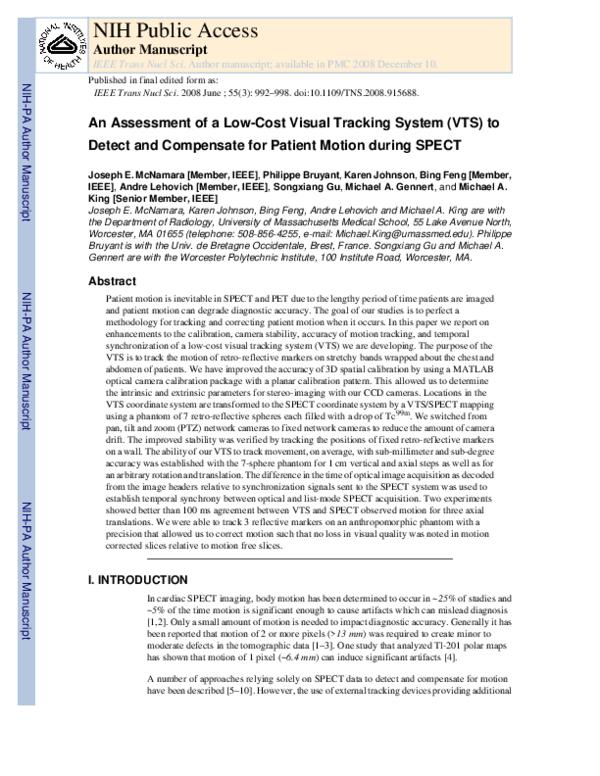(PDF) An Assessment of a LowCost Visual Tracking System (VTS) to