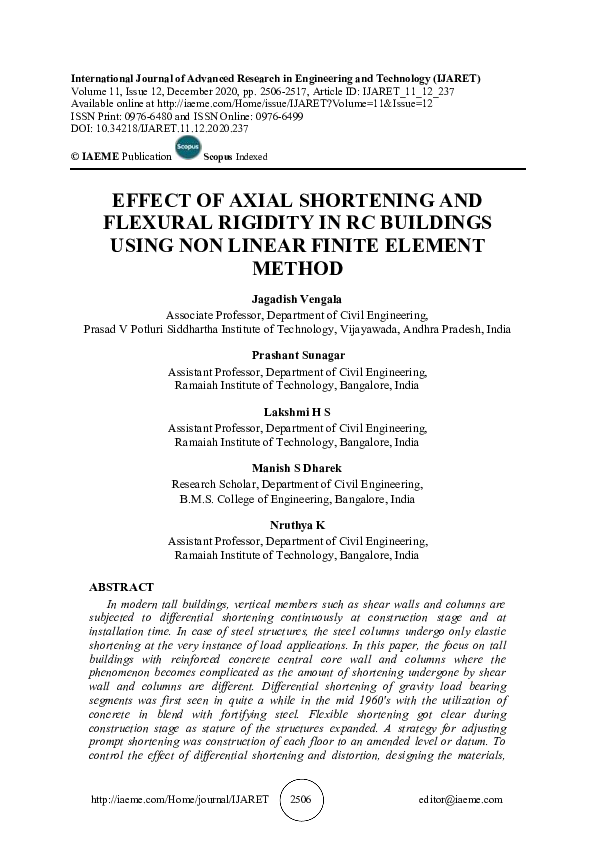 (PDF) EFFECT OF AXIAL SHORTENING AND FLEXURAL RIGIDITY IN RC BUILDINGS ...