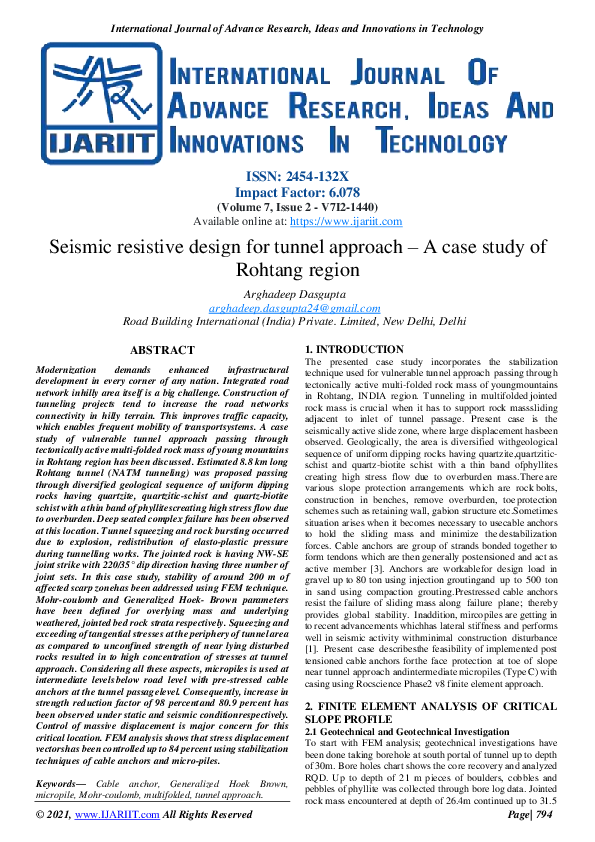(PDF) Seismic resistive design for tunnel approach – A case study of ...