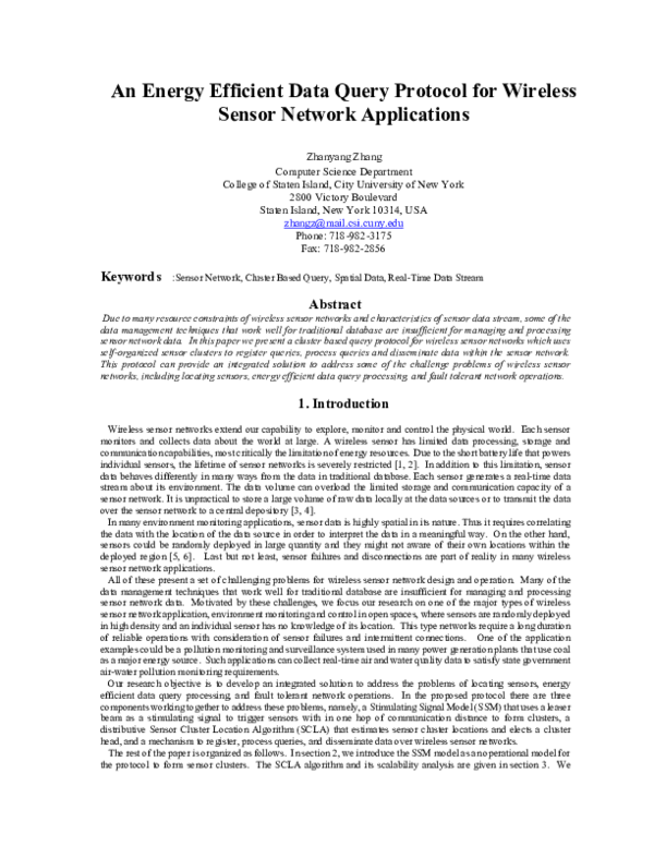 (PDF) An Enery Efficient Data Query Protocol for Wireless Sensor ...
