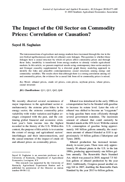 (PDF) The Impact of the Oil Sector on Commodity Prices: Correlation or ...