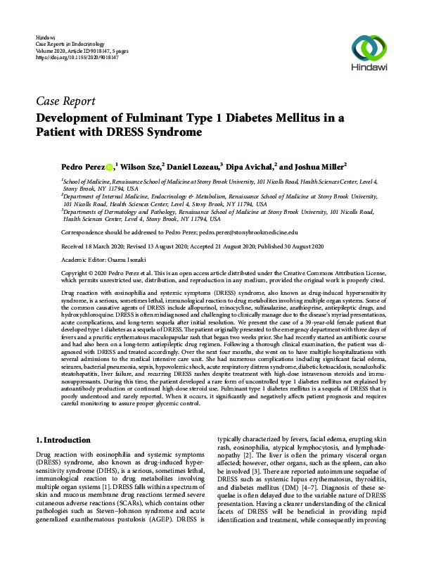 (PDF) Development of Fulminant Type 1 Diabetes Mellitus in a Patient ...