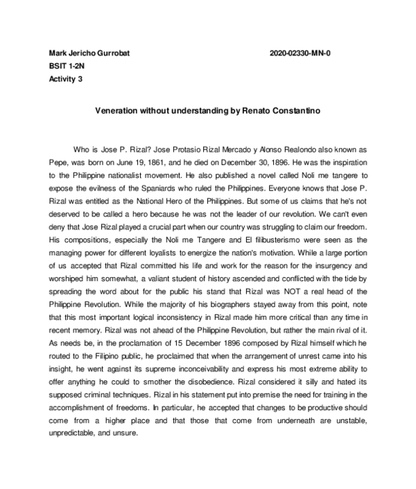 Renato constantino said about history pdf picture