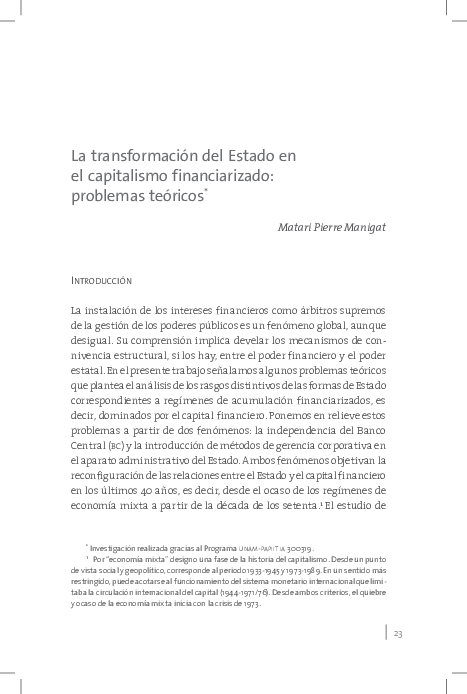 (PDF) La transformación del Estado en el capitalismo financiarizado ...