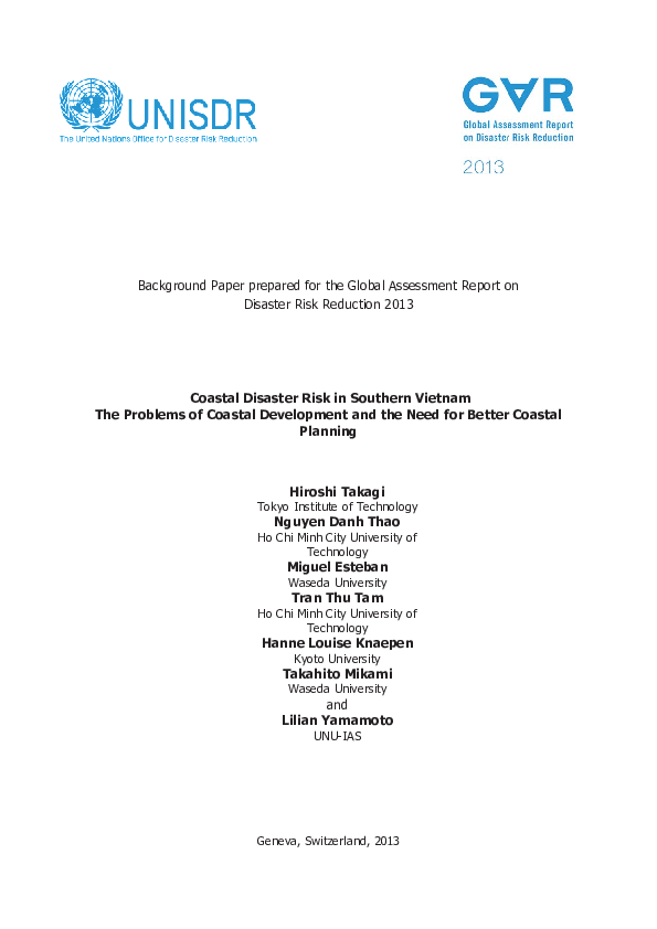 (PDF) Coastal Disaster Risk in Southern Vietnam -The Problems of ...