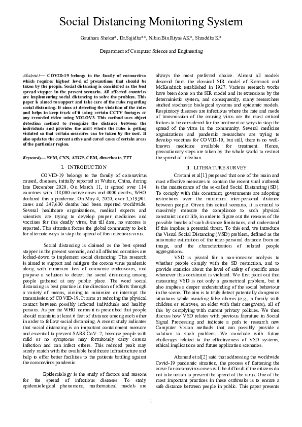 (DOC) Social Distancing Monitoring System Paper (1)