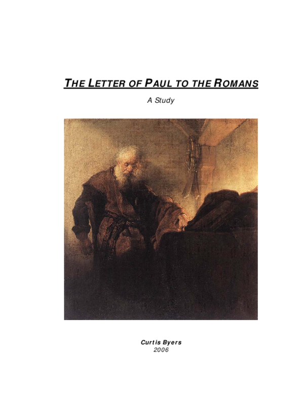 (PDF) The letter of Paul to the Romans Curtis Byers Academia.edu
