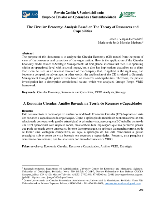 (PDF) The Circular Economy: Analysis Based on The Theory of Resources ...