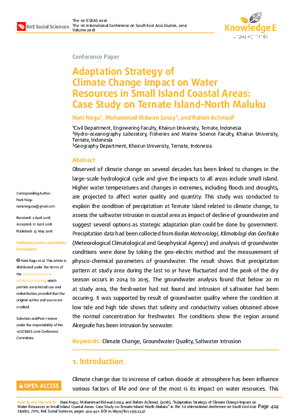 (PDF) Adaptation Strategy of Climate Change Impact on Water Resources ...