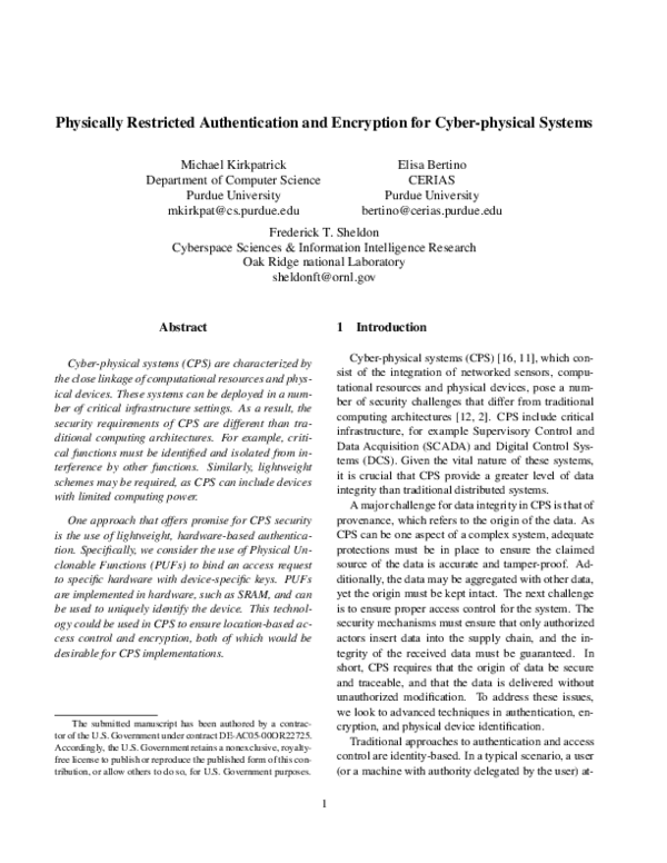 (PDF) Physically Restricted Authentication and Encryption for Cyber ...