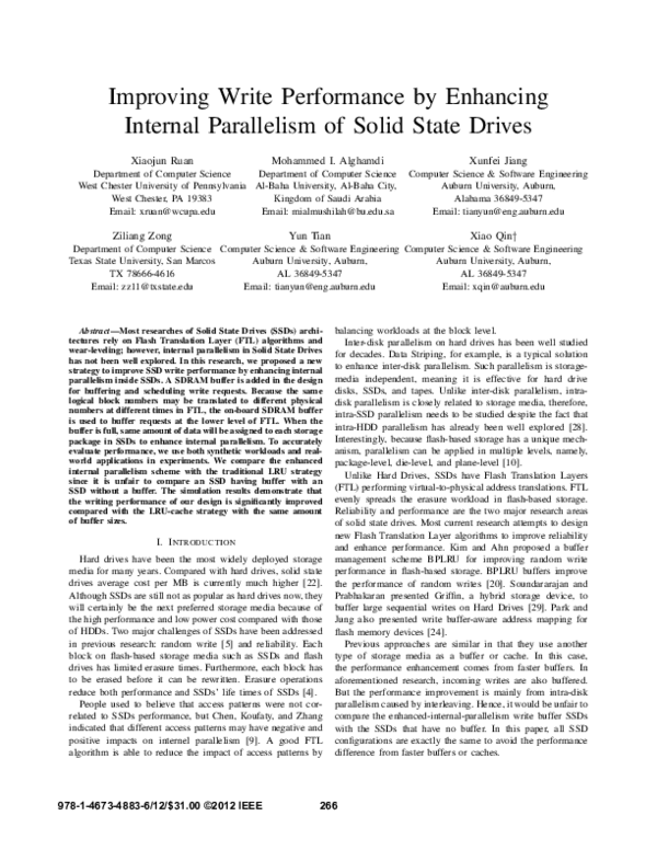 (PDF) Improving write performance by enhancing internal parallelism of ...