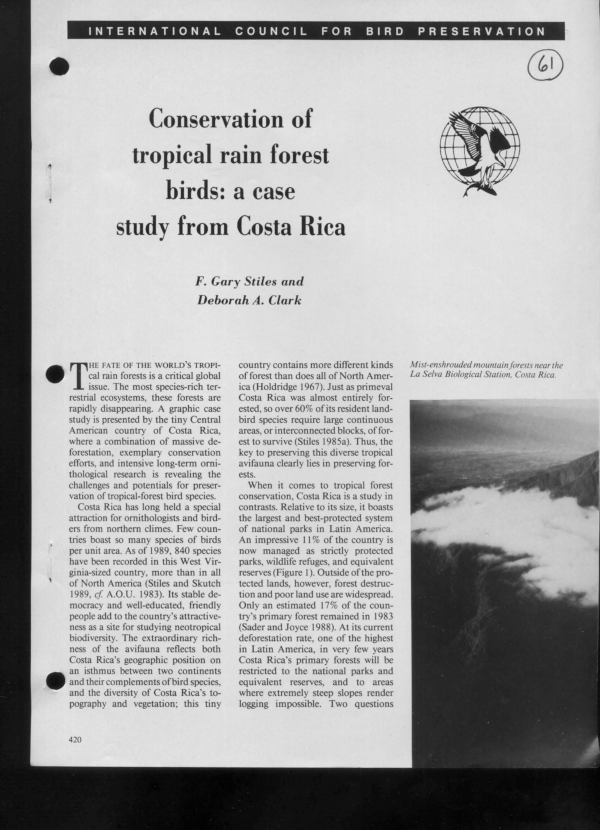(PDF) Conservation of tropical rain forest birds: a case study from ...