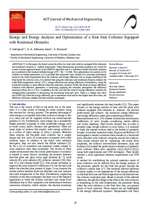 (PDF) Energy and Exergy Analysis and Optimization of a Heat Sink ...