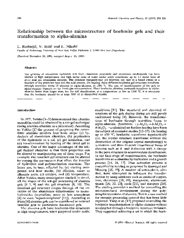 (PDF) Relationship between the microstructure of boehmite gels and ...