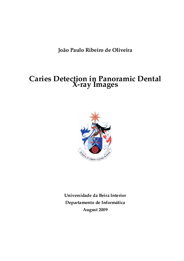 (PDF) Caries Detection in Panoramic Dental Xray Images Hugo Proença