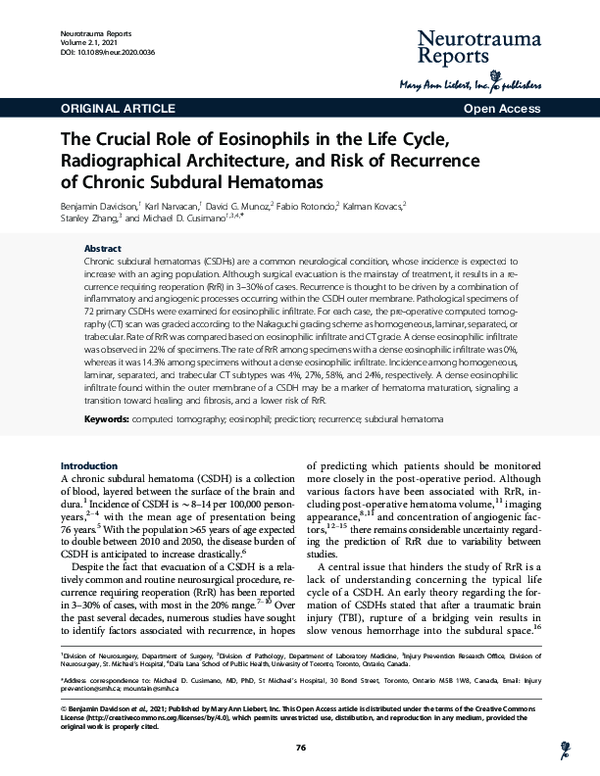 (PDF) The Crucial Role of Eosinophils in the Life Cycle, Radiographical ...