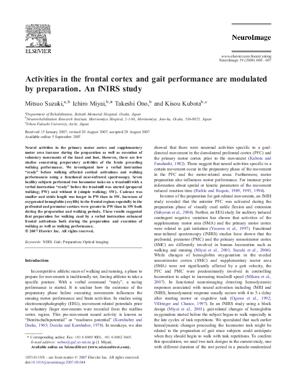 (PDF) Activities in the frontal cortex and gait performance are ...