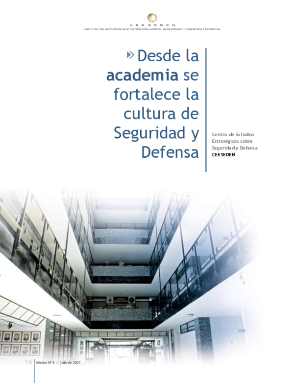 (PDF) Desde la academia se fortalece la cultura de Seguridad y Defensa