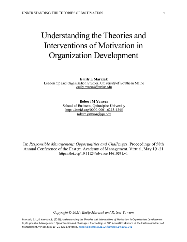 (PDF) Understanding the Theories and Interventions of Motivation in ...