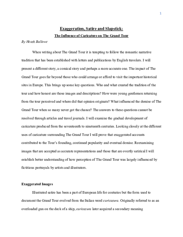 (PDF) Exaggeration, Satire and Slapstick: The Influence of Caricature ...