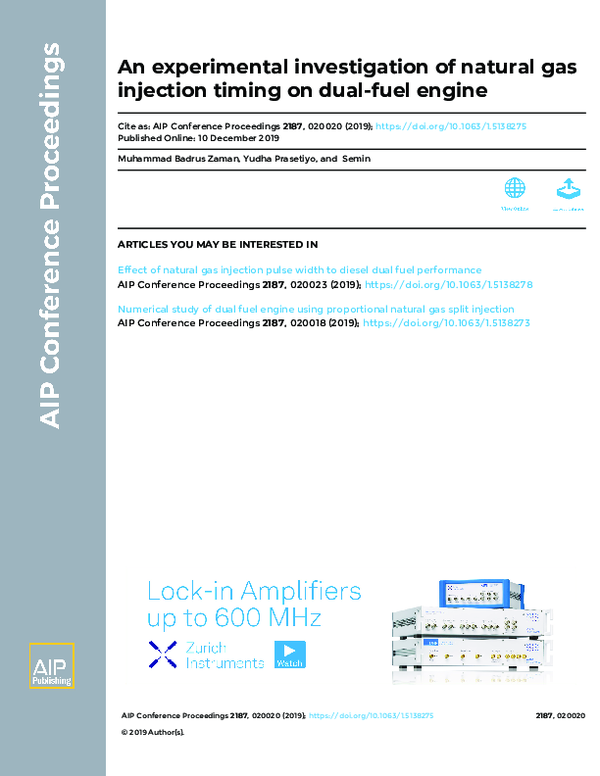 (PDF) An experimental investigation of natural gas injection timing on ...