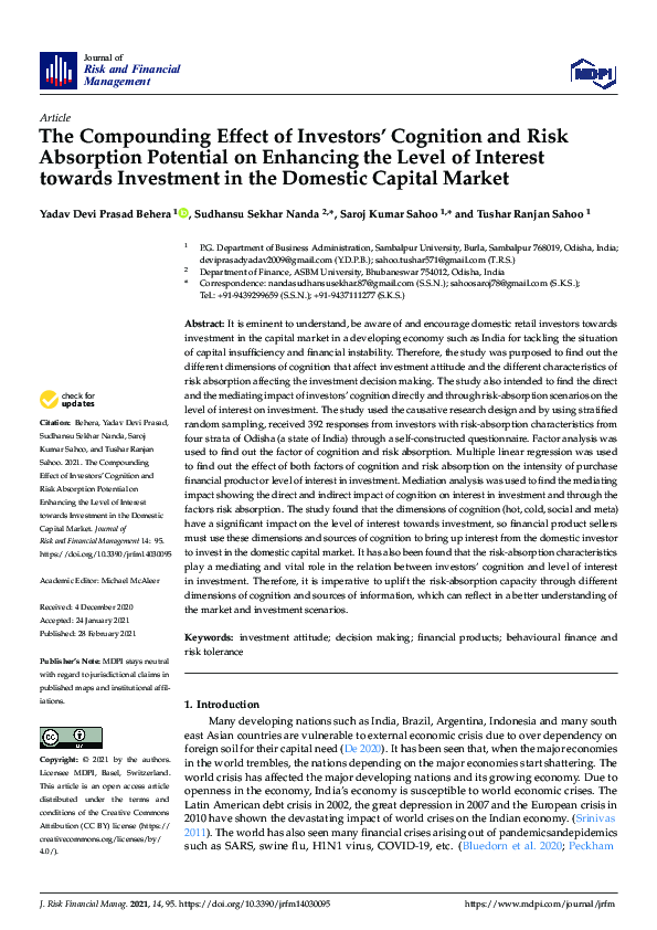 (PDF) The Compounding Effect of Investors’ Cognition and Risk ...