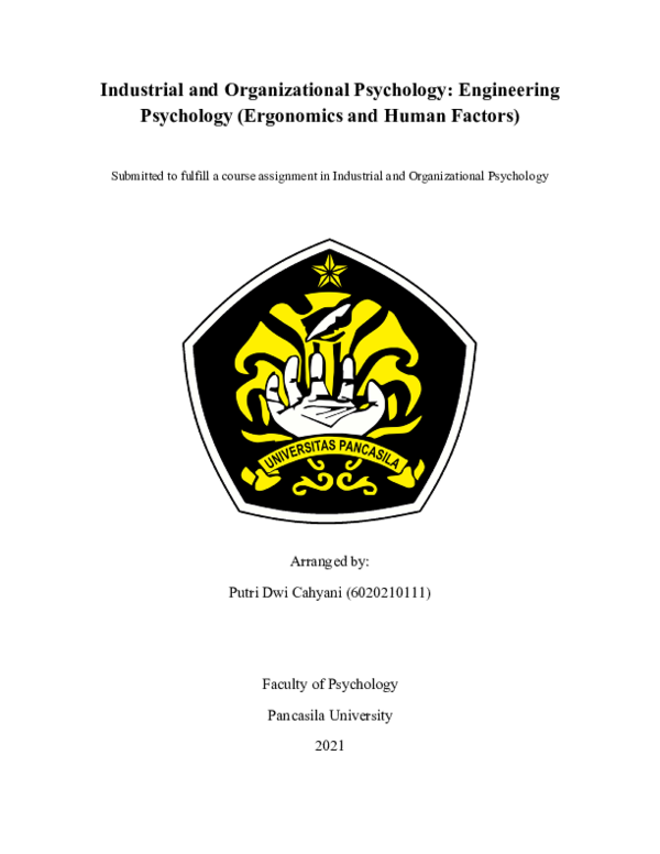 (PDF) Industrial and Organizational Psychology: Engineering Psychology ...