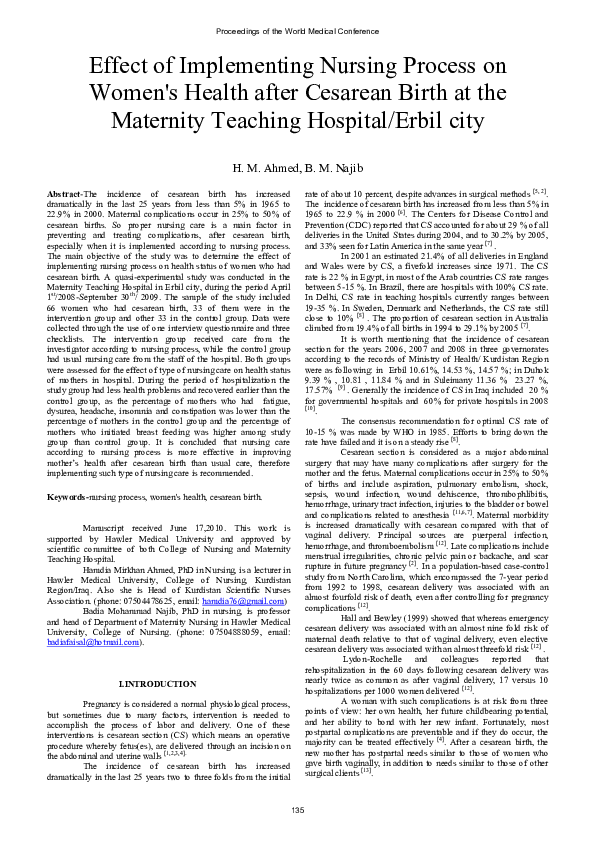 (PDF) Effect of Implementing Nursing Process on Women's Health after