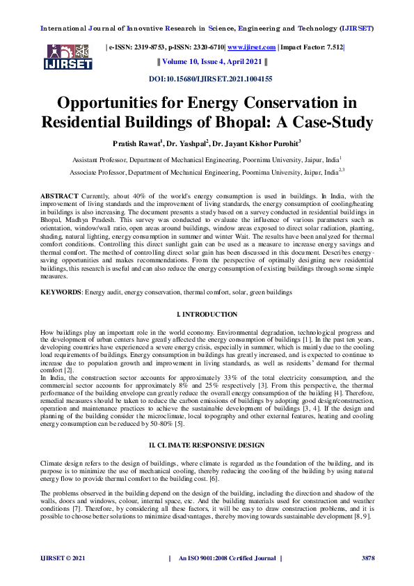 (PDF) Opportunities for Energy Conservation in Residential Buildings of ...
