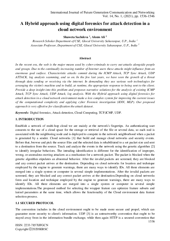 (PDF) A Hybrid approach using digital forensics for attack detection in ...