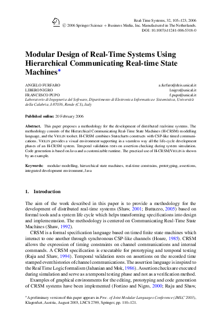 (PDF) Modular Design of Real-Time Systems Using Hierarchical ...