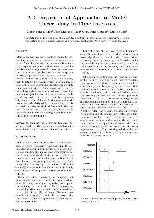 (PDF) A Comparison of Approaches to Model Uncertainty in Time Intervals