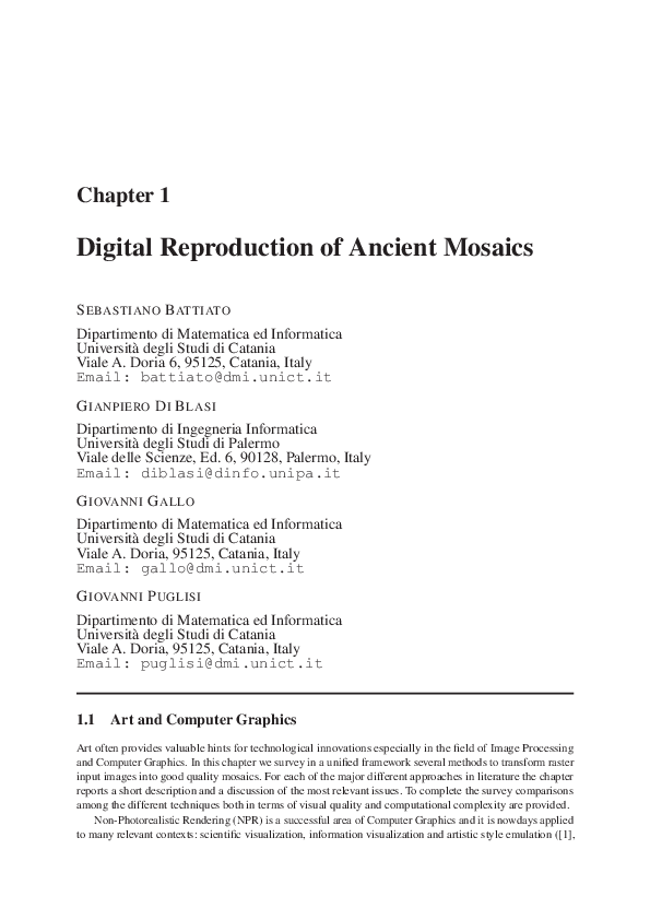 (PDF) Digital Reproduction of Ancient Mosaics