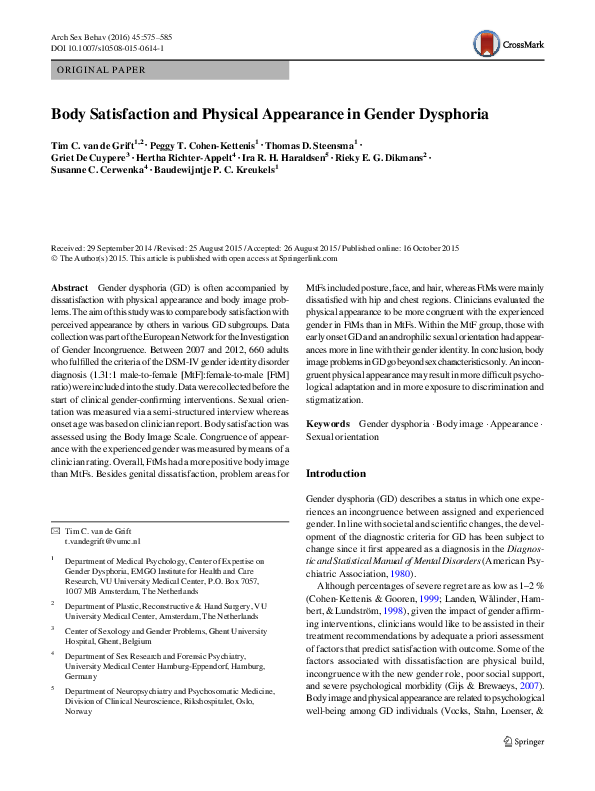 Gender dysphoria personality disorder picture