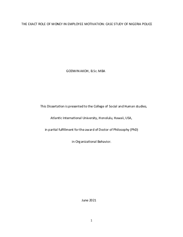 Money is not a motivator essay picture