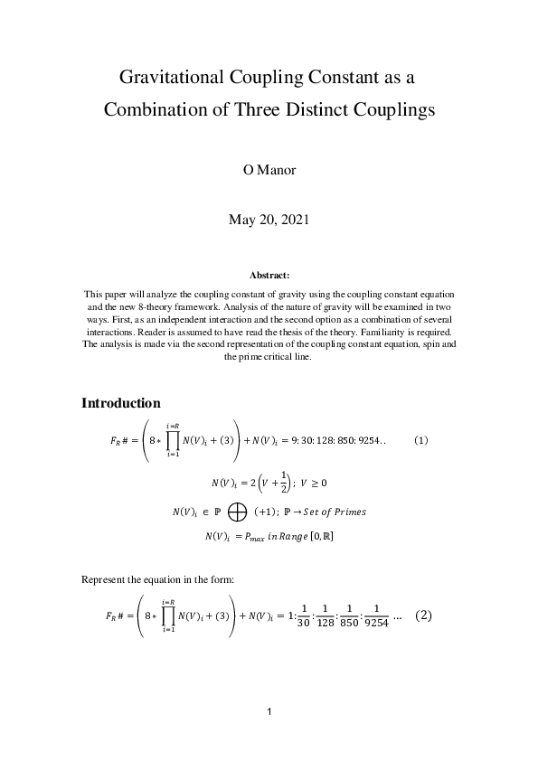 (PDF) The Coupling Constant Equation and Gravitation