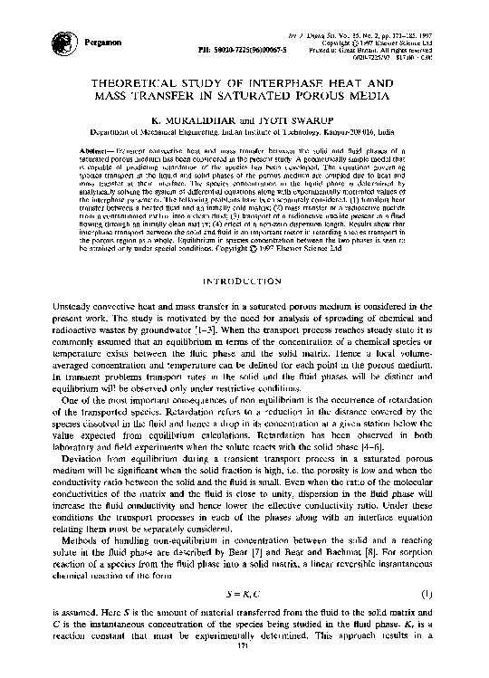 (PDF) Theoretical study of interphase heat and mass transfer in ...