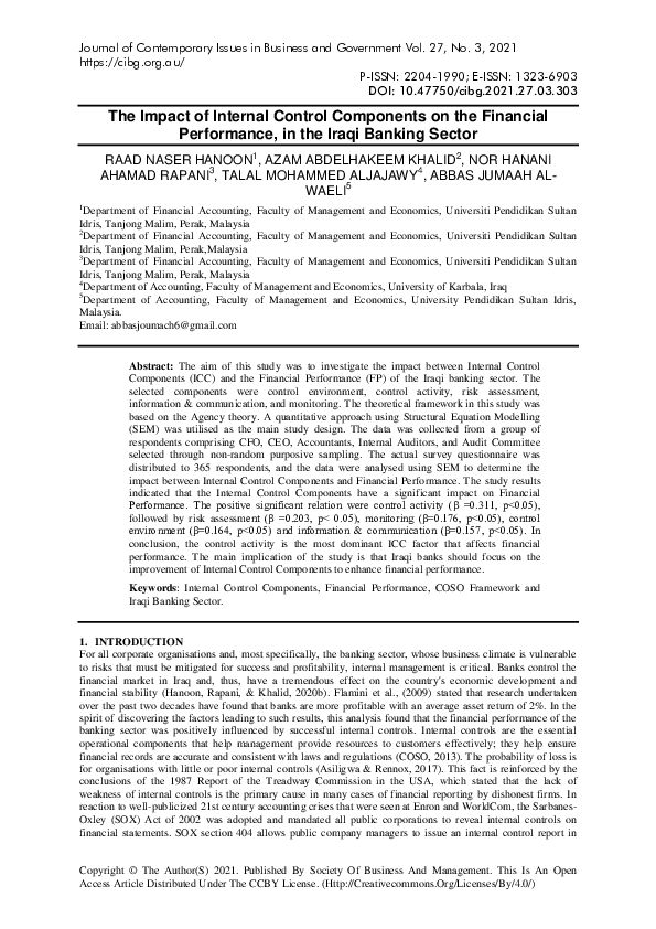 (PDF) The Impact of Internal Control Components on the Financial ...