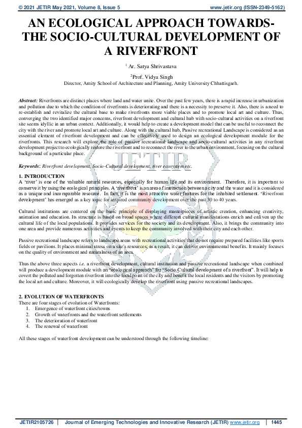 (PDF) AN ECOLOGICAL APPROACH TOWARDS - THE SOCIO-CULTURAL DEVELOPMENT ...