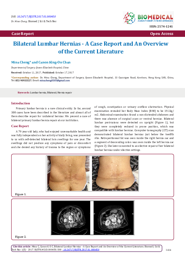 (PDF) Bilateral Lumbar Hernias A Case Report and An Overview of the
