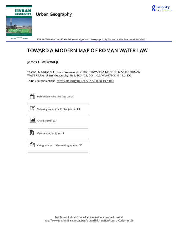(PDF) Toward a Modern Map of Roman Water Law
