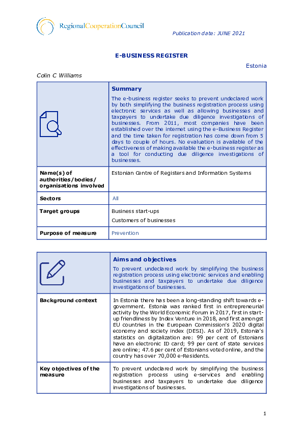 (PDF) E-BUSINESS REGISTER Estonia - Digitize Estonia Business Transaction