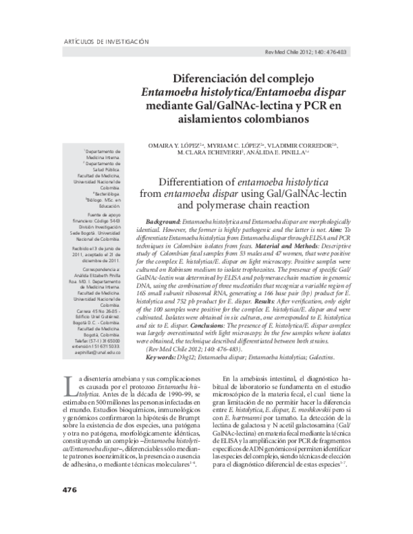 (PDF) Differentiation of entamoeba histolytica from entamoeba dispar ...