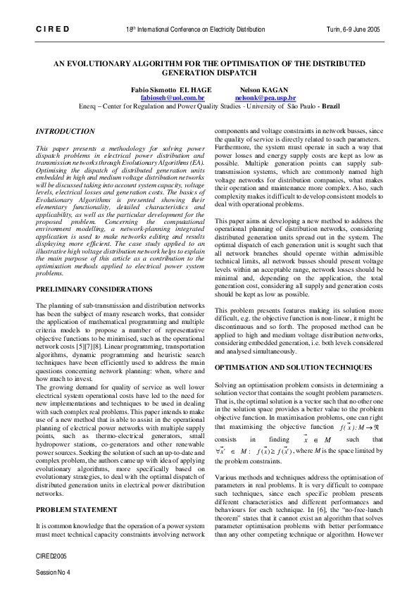 (PDF) An evolutionary algorithm for the optimization of the distributed ...