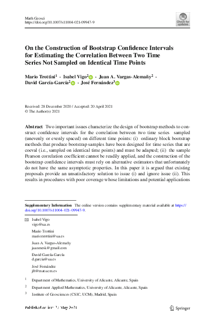 (PDF) On the Construction of Bootstrap Confidence Intervals for ...