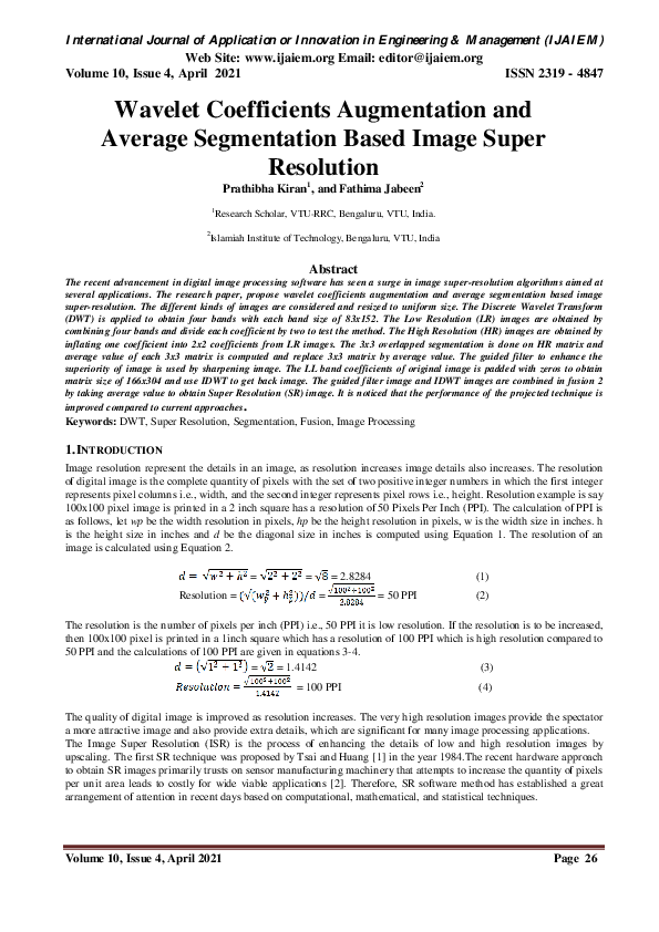(PDF) Wavelet Coefficients Augmentation and Average Segmentation Based ...