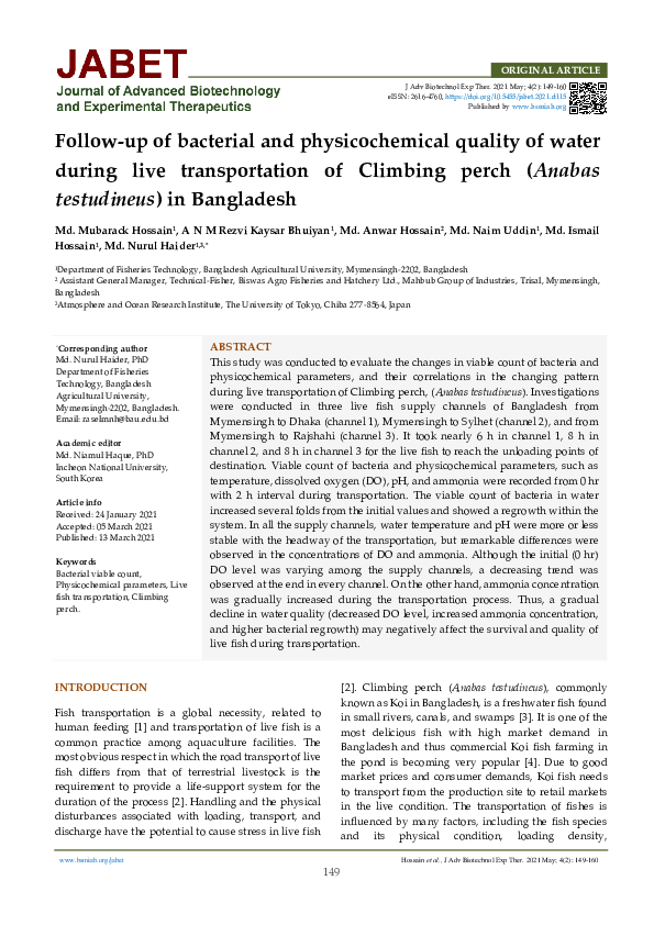 (PDF) Follow-up of bacterial and physicochemical quality of water ...