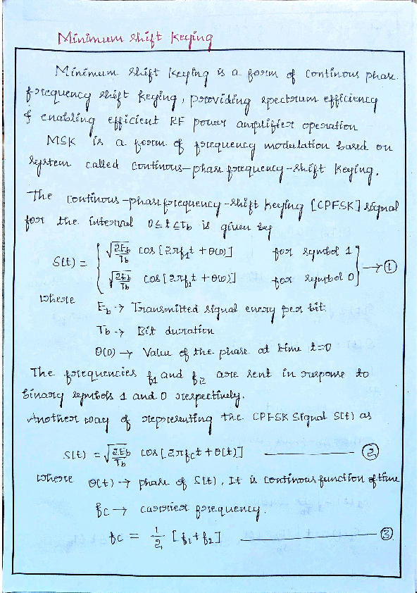 (PDF) Minimum shift keying