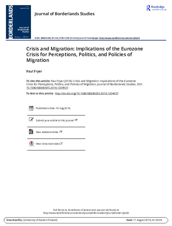 (PDF) Crisis and Migration: Implications of the Eurozone Crisis for ...